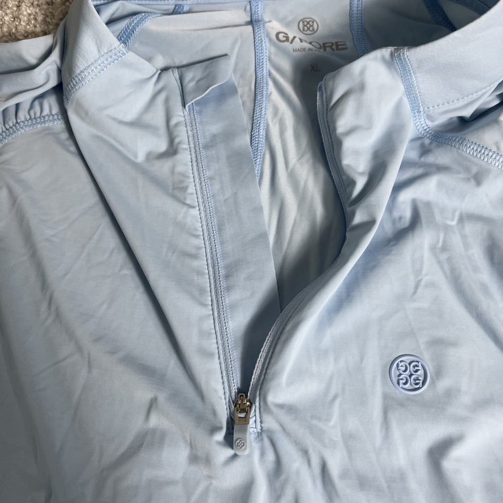 G/Fore Featherweight First Layer Zip Top Olive Womens XL Golf GFore UV Blue NWT - Picture 5 of 11